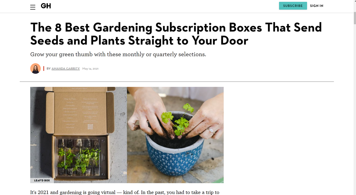 Leaf'd Box on Goodhousekeeping!