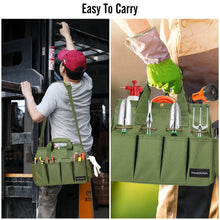 Load image into Gallery viewer, Housolution Garden Tote Bag, 900D Standable Gardening Tool Bag, Garden Tote Storage Bag with Pockets & Long Adjustable Shoulder Strap, Home Tools Organizer Garden Tool Kit Holder, 14 Inch