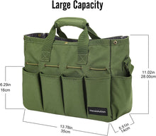 Load image into Gallery viewer, Housolution Garden Tote Bag, 900D Standable Gardening Tool Bag, Garden Tote Storage Bag with Pockets & Long Adjustable Shoulder Strap, Home Tools Organizer Garden Tool Kit Holder, 14 Inch