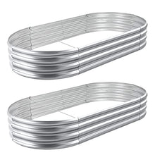 Load image into Gallery viewer, QLOFEI Raised Garden Bed 2Pck-Galvanized Metal Planter Boxes, Stainless Steel Planter Raised Beds Garden Box Outdoor Raised for Vegetables Flowers Fruits, Raised Garden Bed