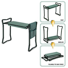 Load image into Gallery viewer, Garden Kneeler And Seat - Protects Your Knees, Clothes From Dirt & Grass Stains - Foldable Stool For Ease Of Storage - EVA Foam Pad - Sturdy and Lightweight - Bench Comes With A Free Tool Pouch!