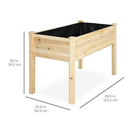 Best Choice Products Raised Garden Bed 48x24x30inch Elevated Wood Pla