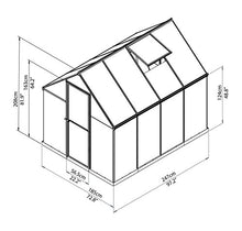 Load image into Gallery viewer, Palram HG5508 Hybrid Hobby Greenhouse, 6' x 8' x 7', Silver