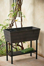 Load image into Gallery viewer, Keter Urban Bloomer 22.4 Gallon Raised Garden Bed with Self Watering Planter Box and Drainage Plug, Anthracite