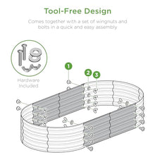 Load image into Gallery viewer, Best Choice Products 4x2x1ft Outdoor Metal Raised Garden Bed, Oval Deep Root Planter Box for Vegetables, Flowers, Herbs, and Succulents w/ 60 Gallon Capacity, Rubber Edge Guard - Charcoal