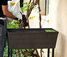 Load image into Gallery viewer, Keter Urban Bloomer 22.4 Gallon Raised Garden Bed with Self Watering Planter Box and Drainage Plug, Anthracite