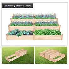 Load image into Gallery viewer, Yaheetech Raised Garden Bed Kit - Wooden Elevated Planter Garden Box for Vegetable/Flower/Herb Outdoor Solid Wood 96.7 x 24.6 x 10.6inches