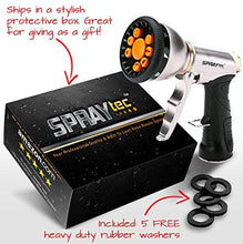 Load image into Gallery viewer, SprayTec Garden Hose Nozzle Sprayer – Heavy Duty Metal Spray Gun w/Pistol Grip Trigger. 9 Adjustable Patterns Best for Hand Watering Plants & Lawn, Car Washing, Patio, Dog & More. Leak Free Guarantee