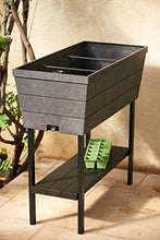Load image into Gallery viewer, Keter Urban Bloomer 22.4 Gallon Raised Garden Bed with Self Watering Planter Box and Drainage Plug, Anthracite