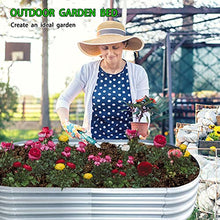 Load image into Gallery viewer, QLOFEI Raised Garden Bed 2Pck-Galvanized Metal Planter Boxes, Stainless Steel Planter Raised Beds Garden Box Outdoor Raised for Vegetables Flowers Fruits, Raised Garden Bed