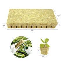 Load image into Gallery viewer, SKINNYBUNNY Rockwool Cubes 1 inch, Rock Wool Planting Cubes with Holes, Rockwool Cubes for Hydroponics, Perfect for Soilless Culture and Transplanting, 4 Sheets of 200 Cubes
