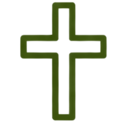 Outline of a cross representing Christian faith.