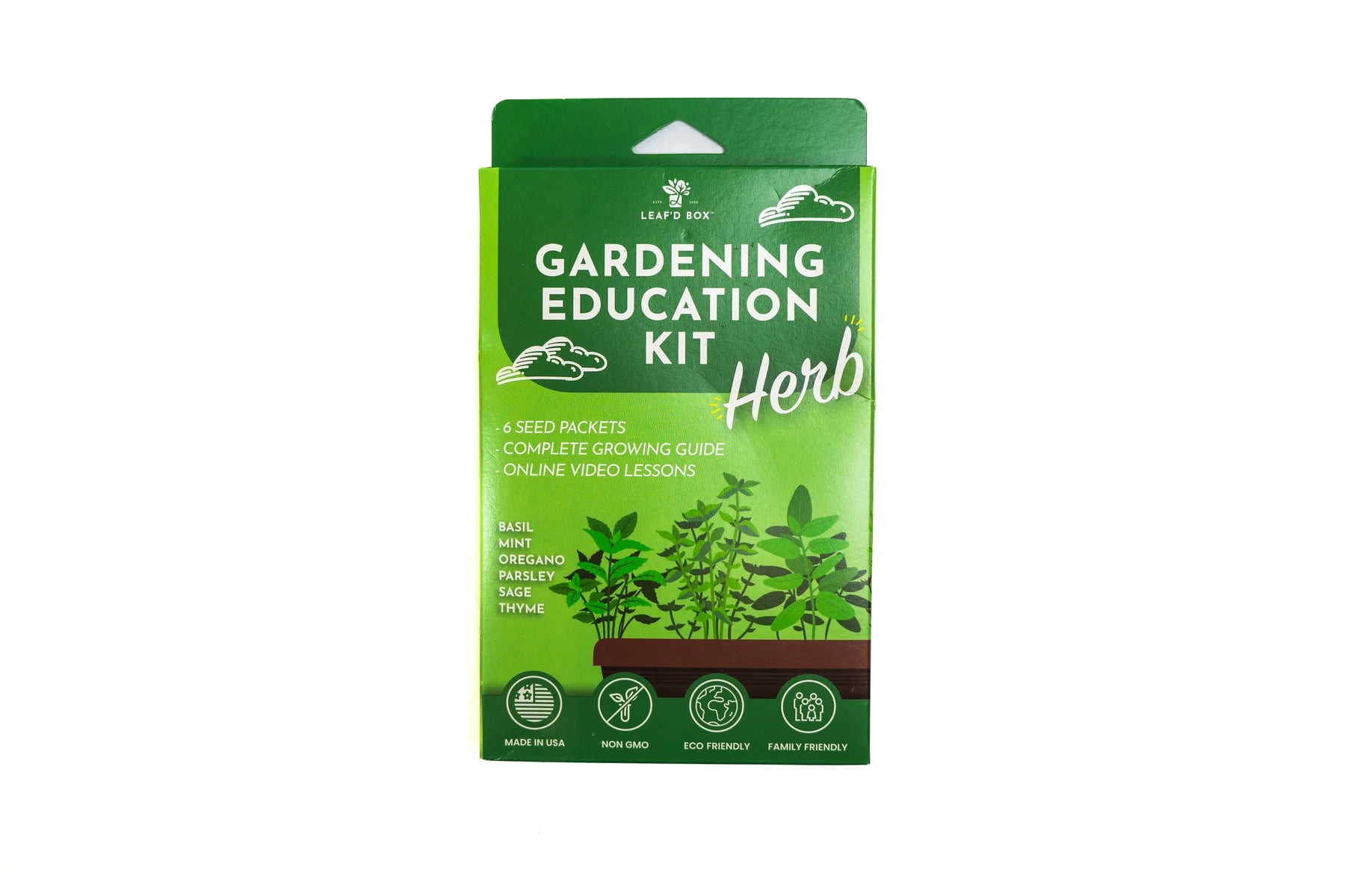 herb garden seed starter kit Leaf'd BOX 6pk Gardening Education Kit Herb