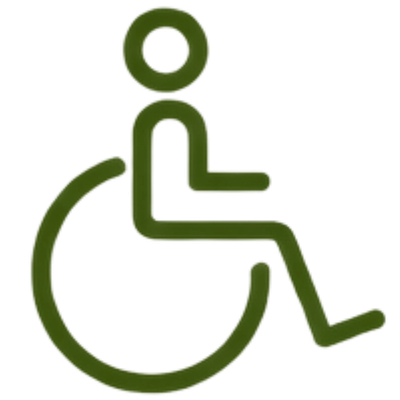 Wheelchair symbol representing disability inclusion.