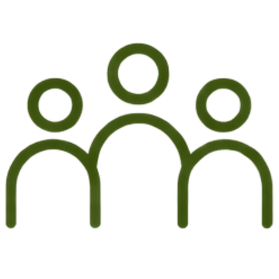 Outline of a group of people representing refugees and fragile states.
