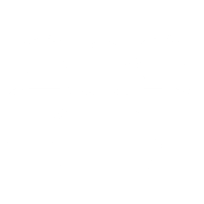 White outline of three people representing a community.
