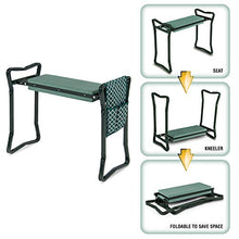 Load image into Gallery viewer, Garden Kneeler And Seat - Protects Your Knees, Clothes From Dirt &amp; Grass Stains - Foldable Stool For Ease Of Storage - EVA Foam Pad - Sturdy and Lightweight - Bench Comes With A Free Tool Pouch!
