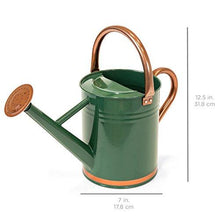 Load image into Gallery viewer, Best Choice Products 1-Gallon Lightweight Galvanized Steel Gardening Watering Can w/O-Ring, Top Handle, and Copper Accents, Green
