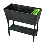 Keter Urban Bloomer 22.4 Gallon Raised Garden Bed with Self Watering Planter Box and Drainage Plug, Anthracite