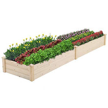 Load image into Gallery viewer, Patiomore 8 Feet Outdoor Wooden Garden Bed Planter Box Kit for Vegetables Fruits Herb Grow Yard Gardening, Natural
