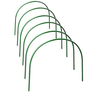 F.O.T 6Pcs(25.6" x 23.6") Greenhouse Hoops,Plant Support Garden Stakes, Rust-Free Grow Tunnel 4.9ft Long Steel with Plastic Coated Support Hoops Frame for Garden Fabric, Plant Support Garden Stakes