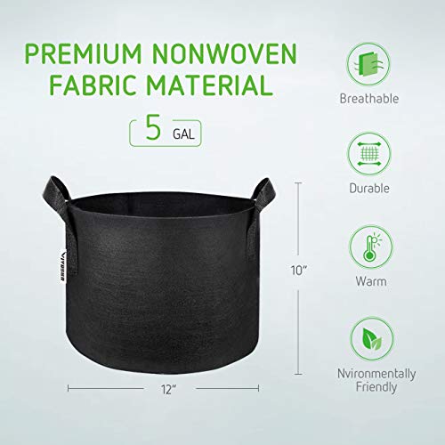 VIVOSUN 5 Confezioni Da 3 Galloni Di Sacchetti Per La Coltivazione Quadrati In Tessuto Non Tessuto Spesso Cubico~p113271255 - Foto 11