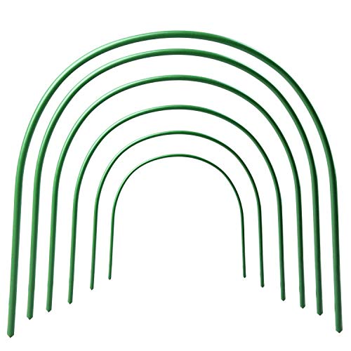 ASSR 6Pack Greenhouse Support Hoops, 4ft Long Steel Plastic Coated Hoops Garden Grow Tunnel
