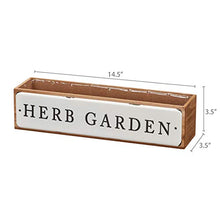 Load image into Gallery viewer, Barnyard Designs Herb Garden Rustic Wood Planter Succulent Herb Plant Pot Indoor Outdoor Plant Holder 14.5” x 3.5”
