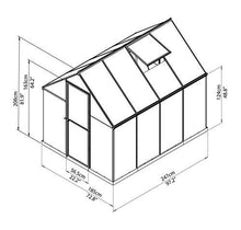 Load image into Gallery viewer, Palram HG5508G-1B Hybrid Hobby Greenhouse, 6&#39; x 8&#39; x 7&#39;, Forest Green
