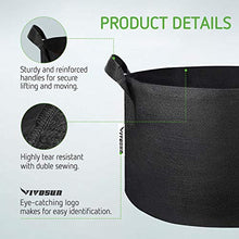 Load image into Gallery viewer, VIVOSUN 5-Pack 5 Gallon Grow Bags Heavy Duty 300G Thickened Nonwoven Plant Fabric Pots with Handles
