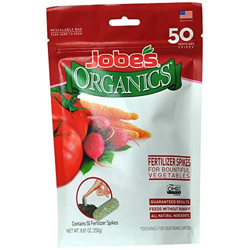 Jobe's Organics Vegetable & Tomato Fertilizer Spikes, 50 Spikes