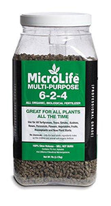Organic Fertilizer Multi-Purpose for All Vegetables, Flowers & Trees Professional Grade by MicroLife Granulated (6-2-4) 7LB