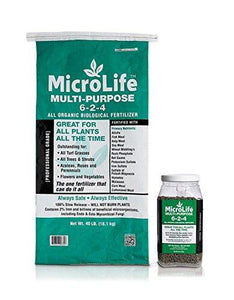 Organic Fertilizer Multi-Purpose for All Vegetables, Flowers & Trees Professional Grade by MicroLife Granulated (6-2-4) 7LB