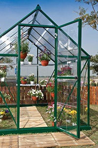 Palram HG5508G-1B Hybrid Hobby Greenhouse, 6' x 8' x 7', Forest Green