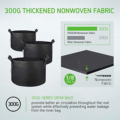 VIVOSUN 5 Confezioni Da 3 Galloni Di Sacchetti Per La Coltivazione Quadrati In Tessuto Non Tessuto Spesso Cubico~p113271255 - Foto 2