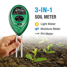 Load image into Gallery viewer, Atree Soil pH Meter, 3-in-1 Soil Tester Kits with Moisture,Light and PH Test for Garden, Farm, Lawn, Indoor &amp; Outdoor (No Battery Needed)
