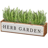 Barnyard Designs Herb Garden Rustic Wood Planter Succulent Herb Plant Pot Indoor Outdoor Plant Holder 14.5” x 3.5”