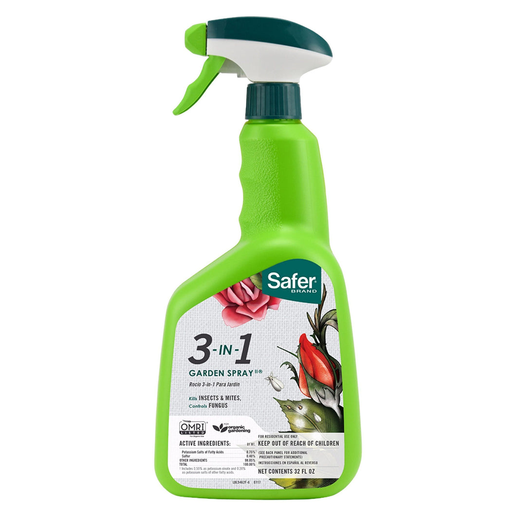 Safer Brand 5452 3-in-1 32-Ounce Ready-to-Use Garden Spray